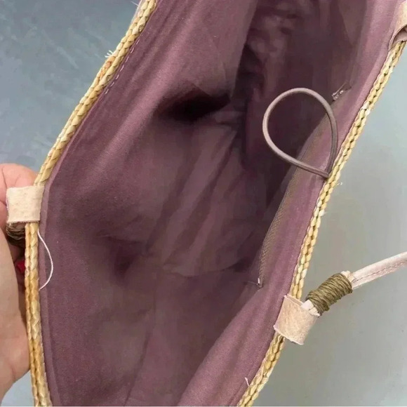 Unbranded Woven  Straw Raffia Beach Large Lined Floral Sequins‎ Tote Basket - Picture 4 of 15